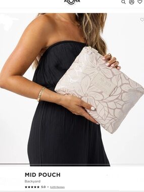 ALOHA Collection Backyard Mid Pouch in Metallic Blush Pink and Sandstone